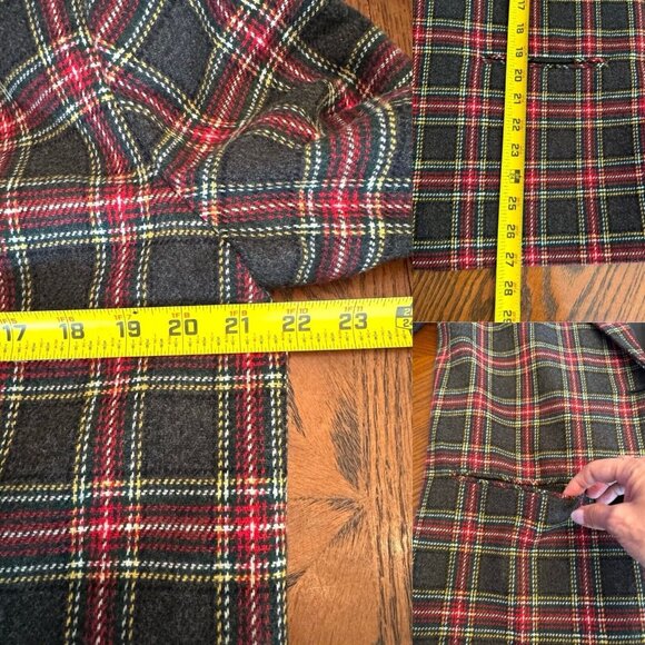90s Plaid Blazer Jacket L 12 Wool Academia Preppy Velvet Tartan Old Money - Picture 5 of 12